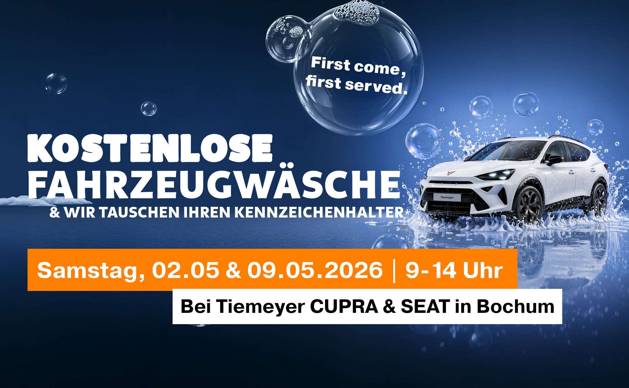 Kostenlose Fahrzeugw&auml;sche bei Tiemeyer!