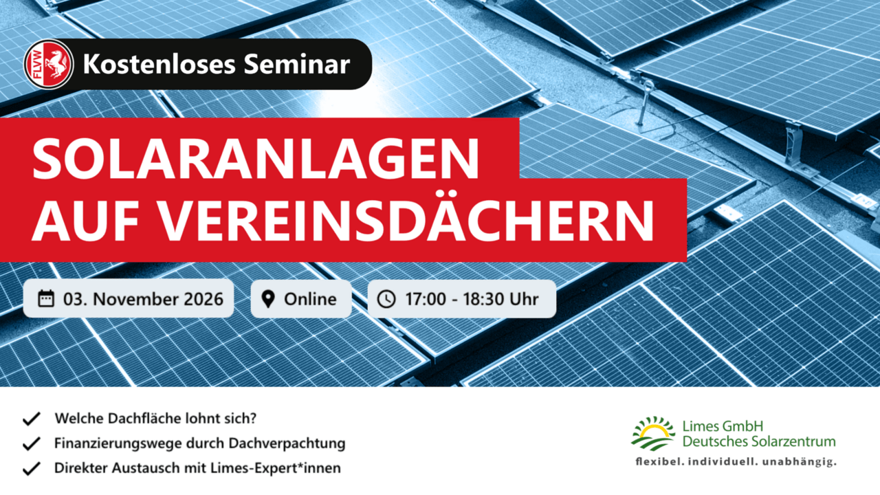 Solar-Dachpacht für Vereine